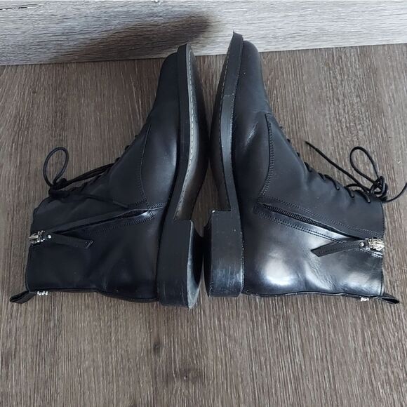 Sam Edelman Nina Combat Boot Black Leather Size 8 - Picture 6 of 9
